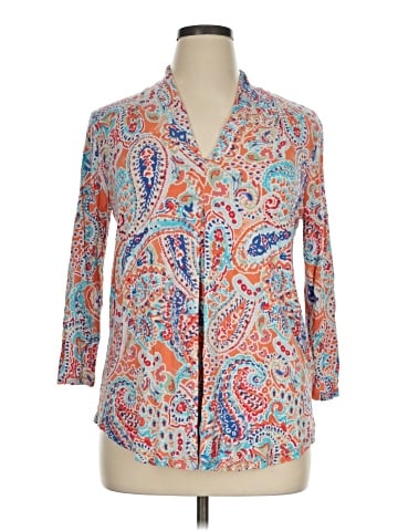 Cable & Gauge 3/4 Sleeve Button-Down Shirt (view 1)