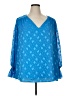 Entro 100% Polyester Blue 3/4 Sleeve Blouse Size 1X - photo 1