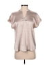 Nicole Miller New York Metallic Silver Short Sleeve Blouse Size M - photo 1