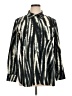 Lyssé Metallic Silver Long Sleeve Button-Down Shirt Size XL - photo 1