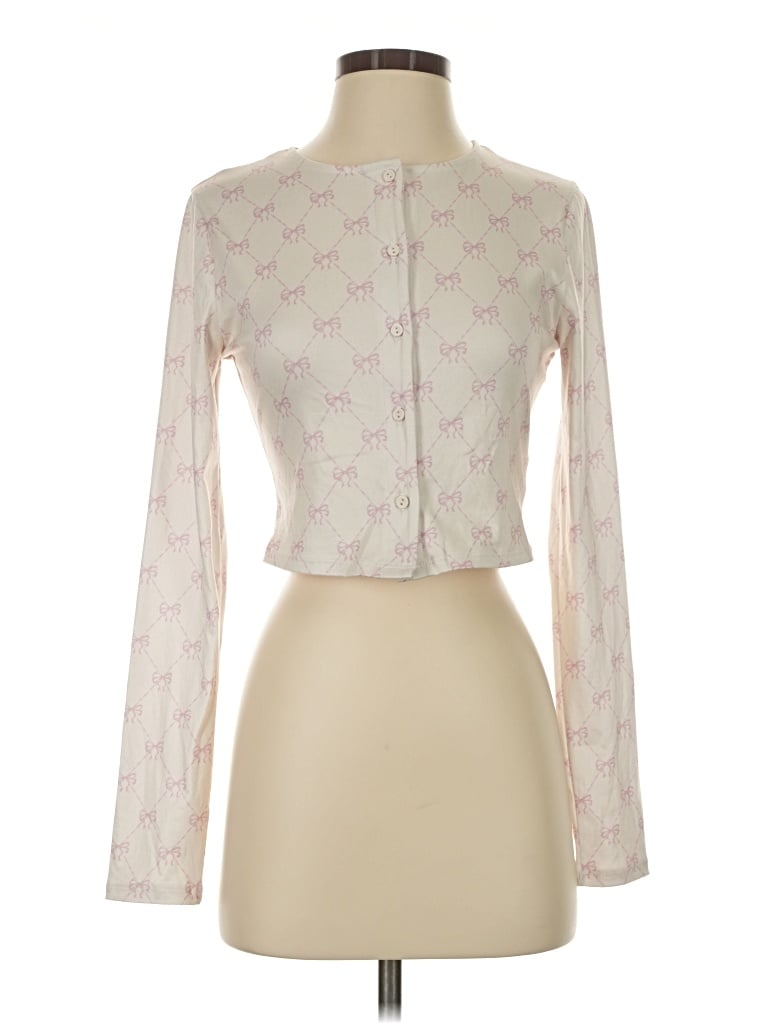 Pre-owned Blue Blush Cardigan Sweater In Ivory