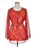 LYS 100% Polyester Red 3/4 Sleeve Blouse Size 1X - photo 1