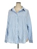 Unbranded 100% Polyester Stripes Blue Long Sleeve Blouse Size 4X - photo 1