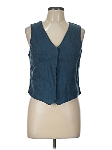 Madewell Single-Breasted Vest in 100% Linen (view 1)