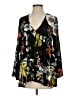 Free People 100% Rayon Black Long Sleeve Blouse Size XS - photo 1