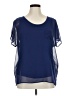 Design History 100% Polyester Blue Short Sleeve Blouse Size XL - photo 1