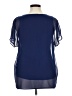 Design History 100% Polyester Blue Short Sleeve Blouse Size XL - photo 2