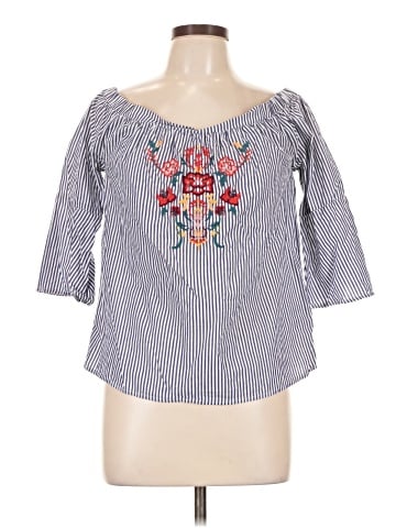 Blue Rain 3/4 Sleeve Blouse (view 1)