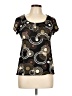 Apostrophe Black Short Sleeve Blouse Size L (petite) - photo 1