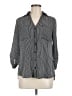 Iz Byer 100% Polyester Stripes Gray Long Sleeve Blouse Size M - photo 1