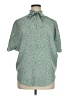 Unbranded 100% Polyester Print Green Short Sleeve Blouse Size XL - photo 1