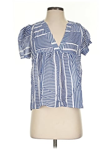 Aqua Short Sleeve Blouse (view 1)