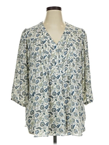 Rose + Olive 3/4 Sleeve Blouse (view 1)