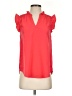 Gibson 100% Polyester Red Short Sleeve Blouse Size XS - photo 1