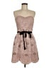 BCBGMAXAZRIA 100% Polyester Hearts Tan Cocktail Dress Size 8 - photo 1