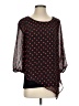 AGB 100% Polyester Black 3/4 Sleeve Blouse Size S - photo 1