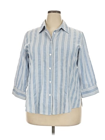 Foxcroft 3/4 Sleeve Button-Down Shirt (view 1)