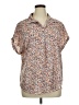 Timeson Floral Tan Short Sleeve Blouse Size XL - photo 1