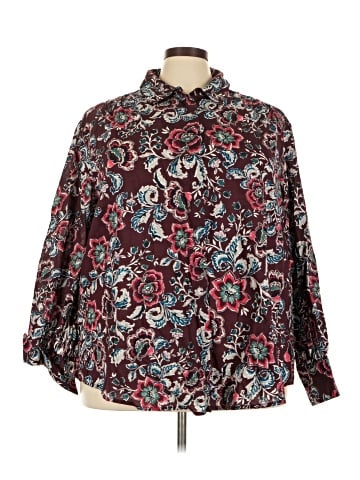 Lane Bryant 3/4 Sleeve Button-Down Shirt (view 1)