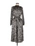 Ann Taylor LOFT 100% Polyester Animal Print Black Casual Dress Size 6 - photo 1