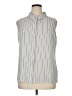 Karl Lagerfeld Paris 100% Polyester Stripes Silver Sleeveless Blouse Size XL - photo 1