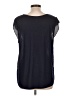 H&M 100% Polyester Black Short Sleeve Blouse Size L - photo 2