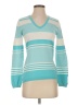 Tommy Hilfiger 100% Pima Cotton Stripes Teal Pullover Sweater Size S - photo 1
