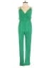 June & Hudson 100% Polyester Solid Green Jumpsuit Size XS - photo 1