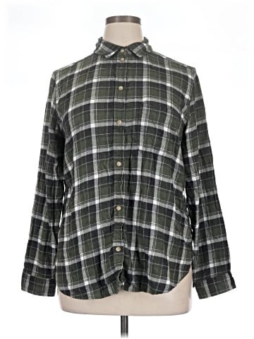 American Eagle Outfitters Long Sleeve Button-Down Shirt (view 1)