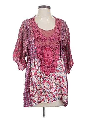 Johnny Was Short Sleeve Silk Top (view 1)
