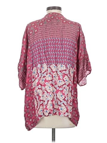 Johnny Was Short Sleeve Silk Top (view 2)