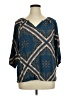 Natural Reflections 100% Rayon Blue 3/4 Sleeve Blouse Size XL - photo 1