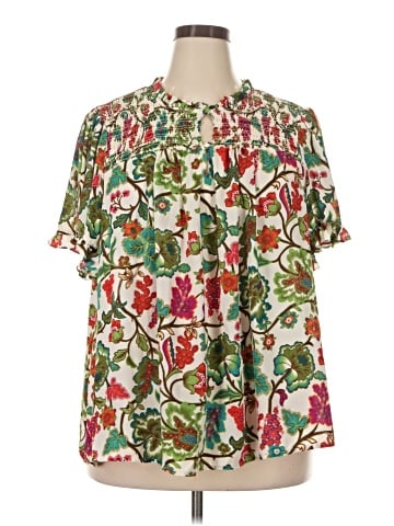 Rose + Olive Short Sleeve Blouse (view 1)