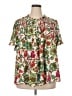 Rose + Olive 100% Polyester Green Short Sleeve Blouse Size 2X - photo 1