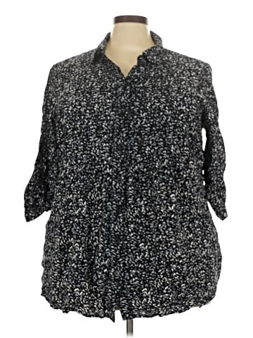 Woman Within 3/4 Sleeve Button-Down Shirt (view 1)