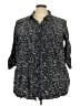 Woman Within 100% Rayon Black 3/4 Sleeve Button-Down Shirt Size 26 (2X) - photo 1