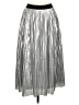 INC International Concepts 100% Polyester Metallic Silver Formal Skirt Size XS - photo 1
