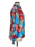 Unbranded Floral Blue Long Sleeve Blouse Size XL - photo 4