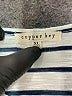 Copper Key Stripes Ivory Blue Short Sleeve Turtleneck Size XL - photo 7