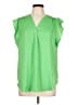 Chaus 100% Polyester Green Sleeveless Blouse Size L - photo 1