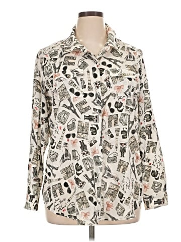 Karl Lagerfeld Paris Long Sleeve Blouse (view 1)