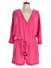 Trina Turk 100% Polyester Solid Pink Romper Size L - photo 1
