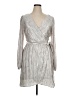 Guess 100% Polyester Metallic Silver Cocktail Dress Size 14 - photo 1