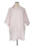 Max Mara Stripes Pink Short Sleeve Button-Down Shirt Size 16 - photo 1