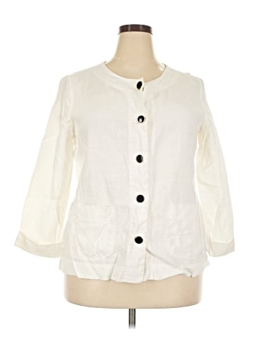 Hot Cotton 3/4 Sleeve Button-Down Shirt (view 1)