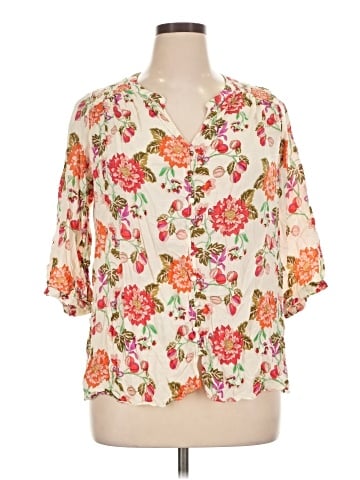 Rose + Olive Short Sleeve Blouse (view 1)