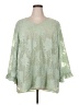 IMAN 100% Polyester Green 3/4 Sleeve Blouse Size 2X - photo 1