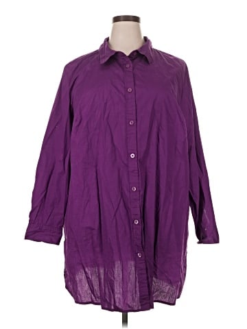 Woman Within 3/4 Sleeve Button-Down Shirt (view 1)