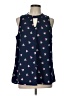 Mud Pie Hearts Blue Sleeveless Blouse Size L - photo 1