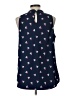 Mud Pie Hearts Blue Sleeveless Blouse Size L - photo 2